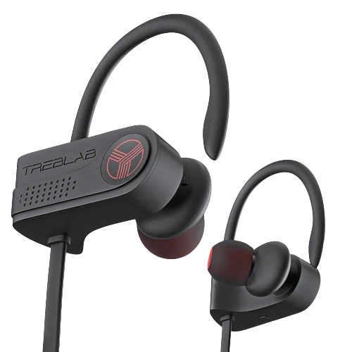 TREBLAB XR700 Wireless Earbuds - Bluetooth 5.0. IPX7 Waterproof | Noise Cancelling. Adjustable Earhooks. 9H Battery. Deep Bass. Mic - Sports Running Headphones for Workouts. Gym. Travel