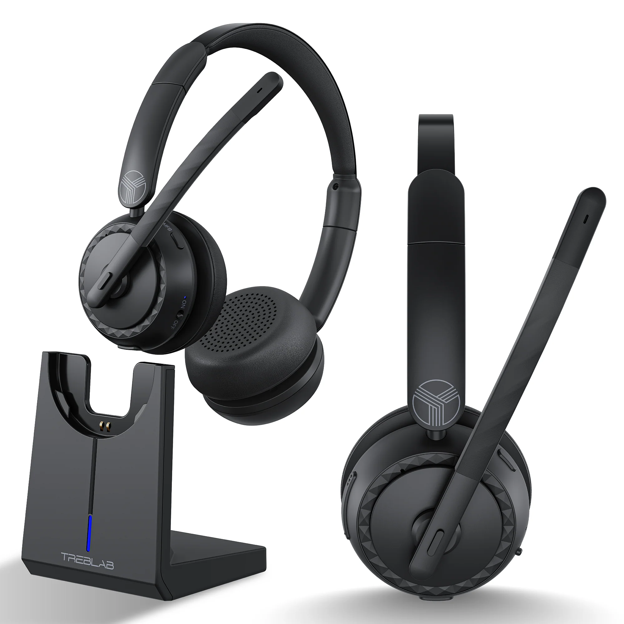TREBLAB C7-Pro Wireless Bluetooth Headset. 60H Playtime. Bluetooth 5.3 | 40mm Drivers. Type-C Fast Charging. IPX4 Waterproof. Wireless Headset with Mic for Work. Home Office. Calls. Laptop. PC